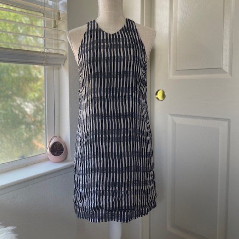 A.L.C. | 1100% Silk Open Back Solang Mini Dress | Elegant Layered Style | Size M